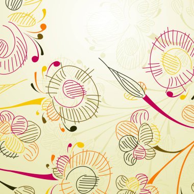 Soyut çiçek arkaplanının vektör çizimi