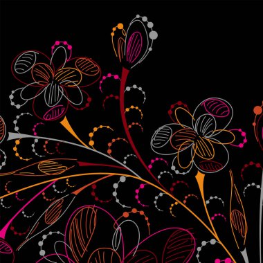 Soyut çiçeklerin kusursuz deseni