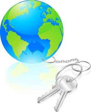 Anahtarlı Dünya 'nın 3 boyutlu çizimi