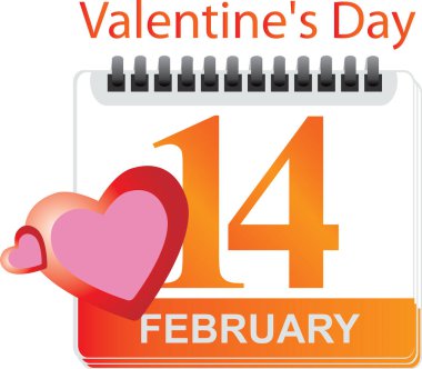 Takvimdeki Sevgililer Günü tebrik kartı