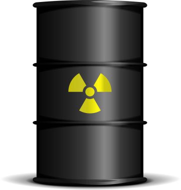 Beyaz arka planı olan siyah yağ fıçısı.