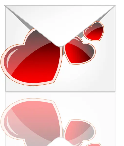 Enveloppe Vectorielle Avec Coeur — Image vectorielle