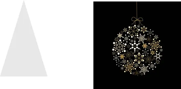 Cartes Noël Avec Arbre Boule Cetor — Image vectorielle