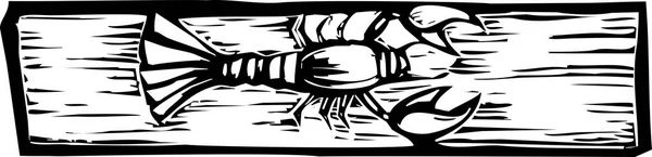 Illustration Wood Lobster — Stock Vector