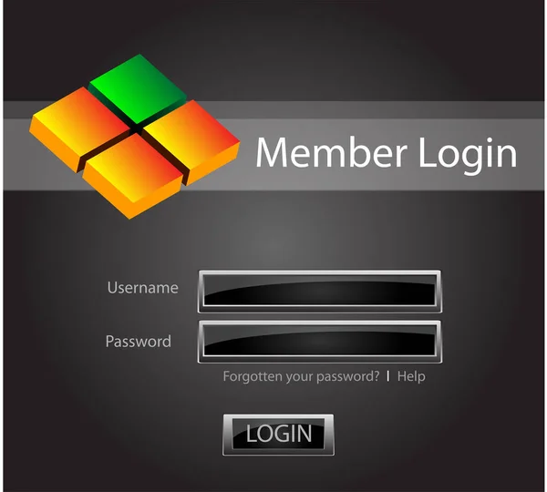 Modulo Login Password — Vettoriale Stock