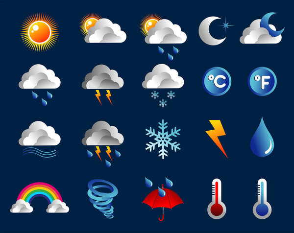 set of weather icons. vector illustration.