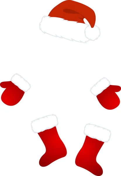 Одяг Різдвяного Санта Клауса Білому Тлі Стокова Ілюстрація