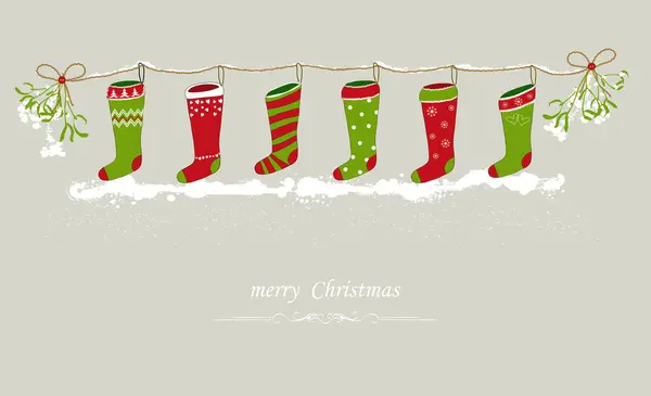 Christmas Background Socks — Stock Vector