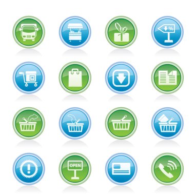 Alışveriş ve e-ticaret simgeler