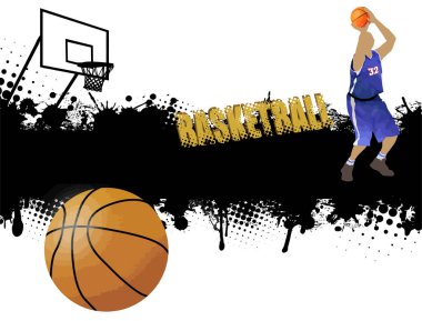 Topu olan bir basketbolcu