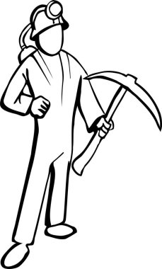 Beyaz arkaplanda bir işçinin karikatürü 