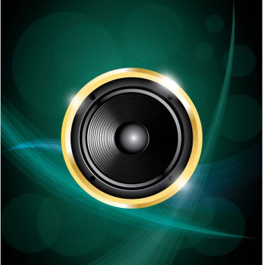 Hoparlörlü vektör müzik flaması