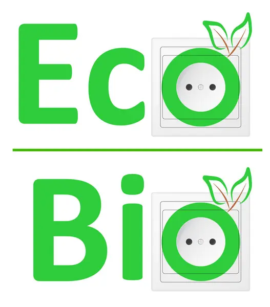 Concetto Ecologico Simbolo Della Bioenergia — Vettoriale Stock
