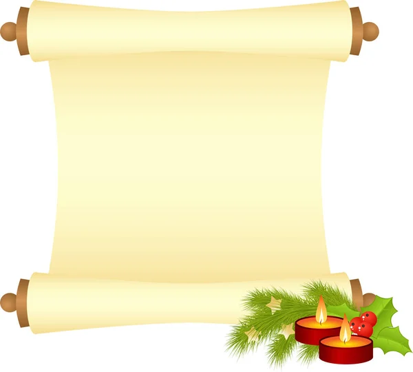 Christmas Scroll White Background — Stock Vector