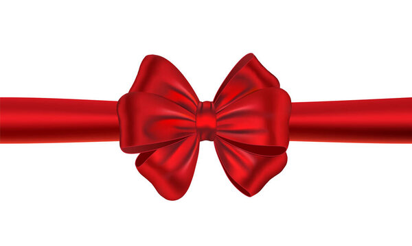 red satin ribbon and bow