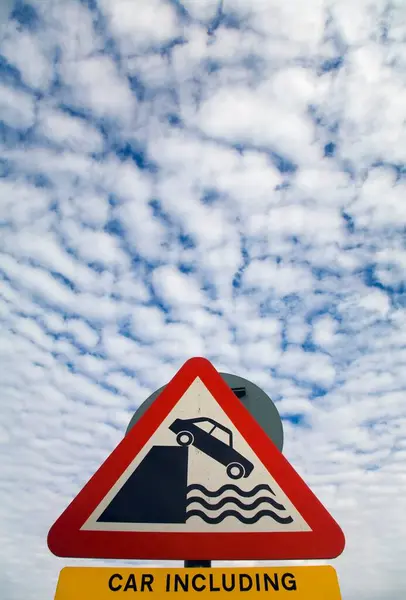Ngiltere Windermere Deki Feribot Geçidinde Dikkat Şareti Telifsiz Stok Fotoğraflar
