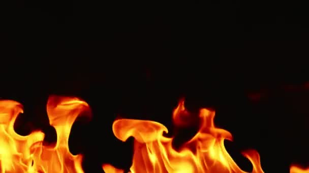 Lassított Felvétel Tűz Lángok Égő Gáz Vagy Benzin Gyulladt Tűz — Stock videók