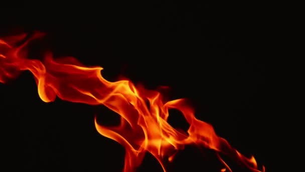 Zpomalené Video Ohně Plamenů Spalujících Plyn Nebo Benzín Vznícený Ohněm — Stock video