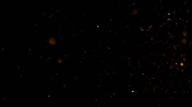 Altın tozlu siyah arkaplan, güzel bokeh.