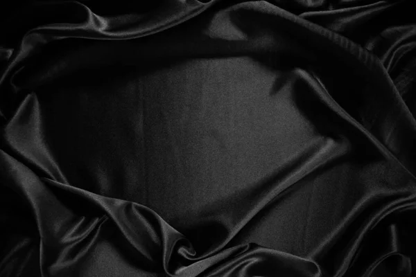 Fondo Textura Satén Seda Negro — Foto de Stock