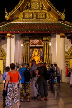 Phitsanulok, Thailand - November 27, 2024: Phra Buddha Chinnarat, Wat Phra Sri Rattana Mahathat, a highly revered Buddha image and a major tourist attraction.