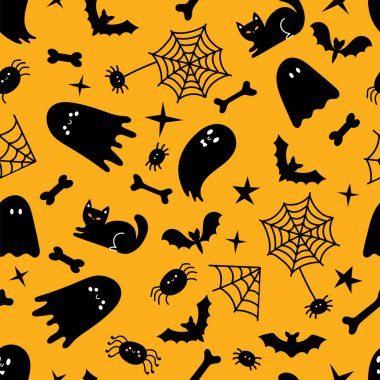 Cadılar Bayramı kusursuz. Çocuksu çizgi film tarzı. Vektör illüstrasyonu