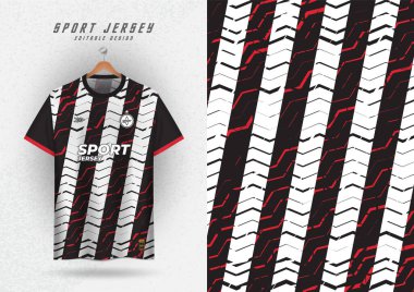 Arka plan Spor forması futbol koşusu, çizgiler siyah beyaz desen.