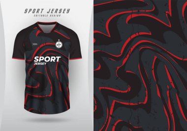 Background for sports jersey, soccer jersey, running jersey, racing jersey, black and red with red pattern. clipart