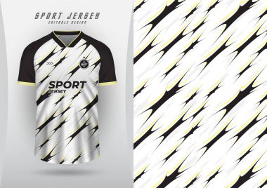 Spor forması, futbol forması, koşu forması, yarış forması, siyah ve sarı desenli dizayn.