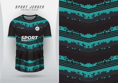 Spor forması, futbol forması, koşu forması, yarış forması, siyah ve mavi fırça desenli.