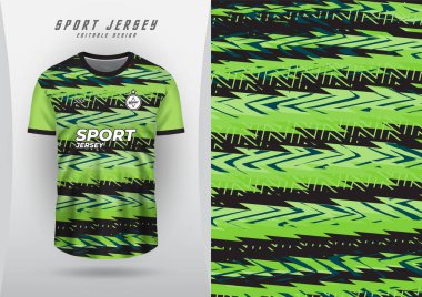 Spor forması, futbol forması, koşu forması, yarış forması, klasik zikzak modeli, yeşil ve siyah..