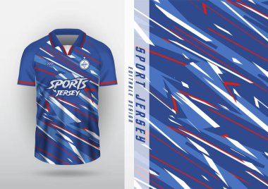 Arka plan süblimleşmesi açık hava spor forması futbol forması futsal forma çalıştırma forması dağınık üçgen kare desen, mavi