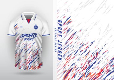 Arka plan süblimleşmesi açık hava spor forması futbol forması futsal forma koşusu forma spor antrenmanı yan taranmış çizgiler kibar beyaz renkler.