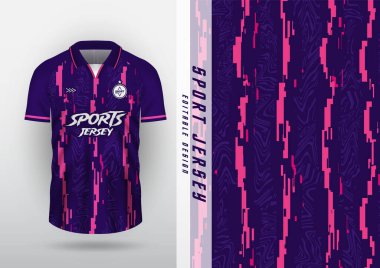 Arka plan süblimleşmesi açık hava spor forması futbol forması futsal forma koşan forma yarış antrenmanı mor ve pembe sıvı dalga pikseli çizgili desen