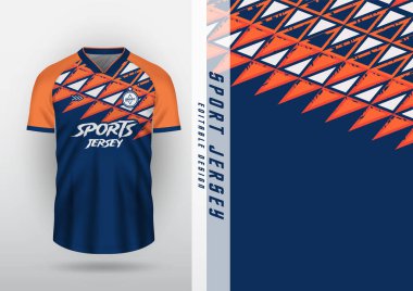 Açık hava sporları, forma, futbol, futsal, koşu, araba yarışı, egzersiz, köşegen zikzak deseni, turuncu lacivert.