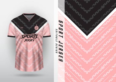 Jersey tasarımı, açık hava sporları, forma, futbol, futsal, koşu, yarış, egzersiz, pembe ve siyah zikzak deseni.