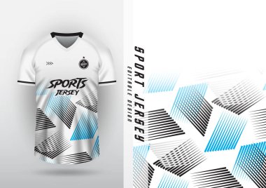 Jersey tasarımı, forma, futbol, futsal, koşu, badminton, tenis, egzersiz, gradyan çizgi deseni, siyah ve beyaz