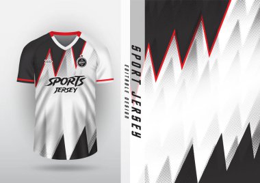 Jersey tasarımı, forma, futbol, futsal, koşu, badminton, tenis, egzersiz, zikzak deseni, yarım ton, siyah ve beyaz