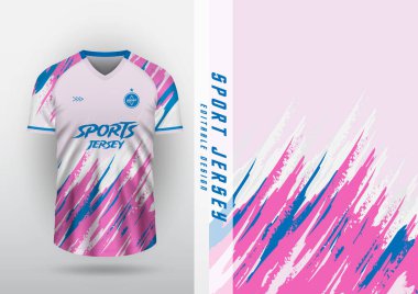 Jersey tasarımı, forma, futbol, futsal, koşu, badminton, tenis, egzersiz, fırça deseni, açık pembe