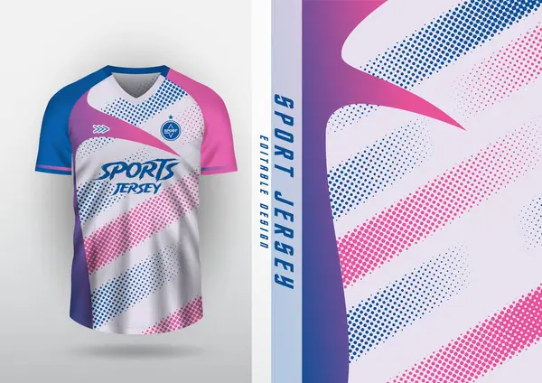 Jersey tasarımı, forma, futbol, futsal, koşu, badminton, tenis, egzersiz, yarım ton desen, pembe ve mavi gradyan.