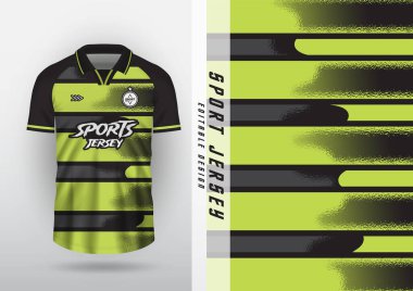 Jersey, açık hava spor tasarımı, forma, futbol, futsal, koşu, egzersiz, tahıl deseni, klasik şekil, sarı ve siyah.