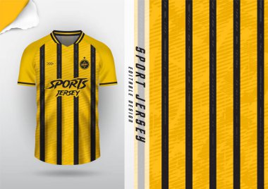 Jersey tasarımı, forma, futbol, futbol, futsal, koşu, badminton, tenis, egzersiz, rugby, serbest kalıp, sarı, siyah