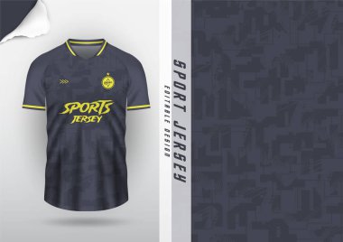 Jersey tasarımı, forma, futbol, futbol, futsal, koşu, badminton, tenis, egzersiz, rugby, şablon, yüzey, gri, sarı