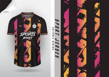 Jersey tasarımı, forma futbolu, futbol futsal, koşu badminton, tenis, egzersiz, rugby, gradyan desen, pembe, sarı, siyah