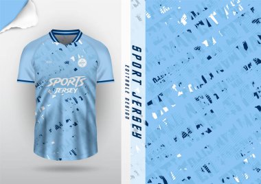 Jersey tasarımı, forma futbolu, futbol futsal, koşu badminton, tenis, egzersiz, rugby, grunge deseni, mavi