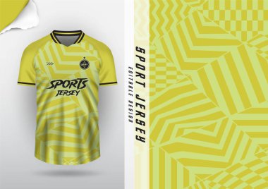 Jersey tasarımı, forma futbolu, futbol futsal, koşu badminton, tenis, egzersiz, rugby, zigzag deseni, bir sürü şerit, sarı