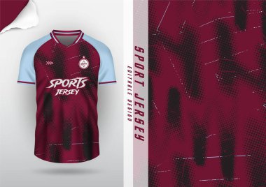 Jersey tasarımı, forma futbolu, futbol futsal, koşu badminton, tenis, egzersiz, rugby, desen dokusu yarım ton kırmızı mavi