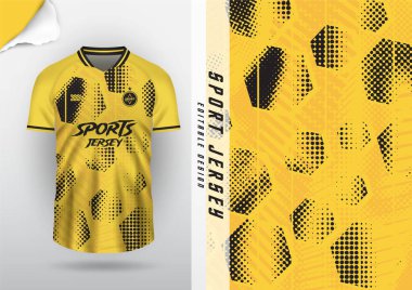 Jersey tasarımı, forma futbolu, futsal, koşu, badminton, tenis, egzersiz, rugby, yarım ton, sarı, siyah