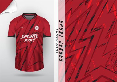  Jersey tasarımı, forma, futbol, futbol, futsal, koşu, badminton, tenis, egzersiz, rugby, çizgiler, kırmızı, siyah