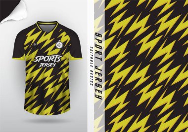 Jersey tasarımı, forma, futbol, futbol, futsal, koşu, badminton, tenis, egzersiz, rugby, çizgili, siyah, sarı
